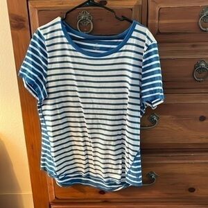 T by Talbots Women’s Blue And White Striped Tee Size XL NWOT